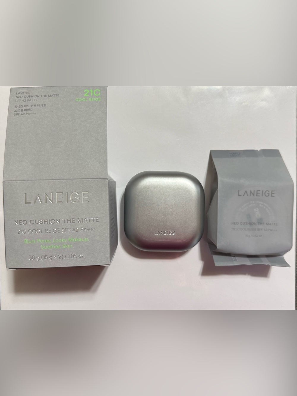 LANEIGE Neo Cushion The Matte 15g x 2pcs 2026 NEW SPF42 PA+++ #21C Cool Beige